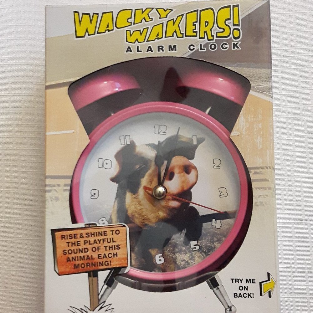 CUTE Wacky Wakers Alarm Clock PINK PIG